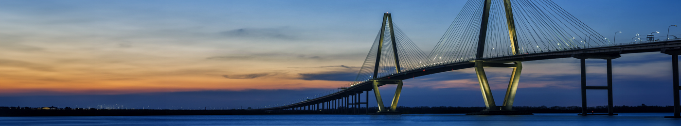 Arthur Ravenal bridge and Cooper River in Charleston South Carolina