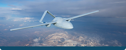 UAV Drone over a countryside